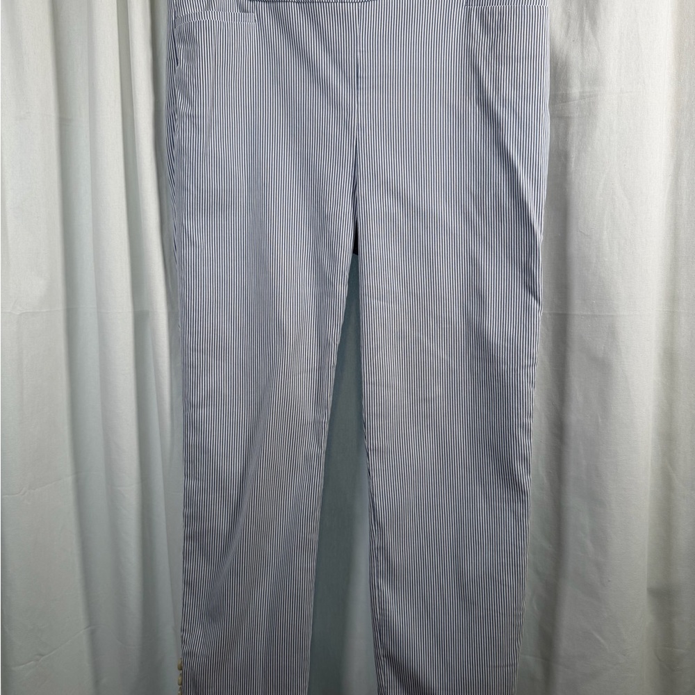 Chico's Light Blue Striped Chinos